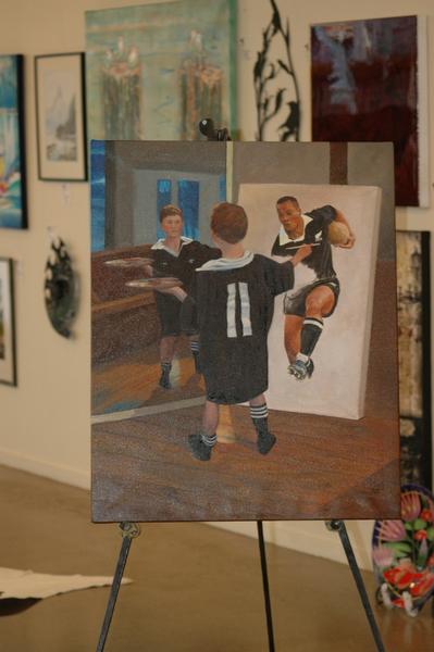 Self portrait - Young Boy as Jonah Lomu by Thomas Brown